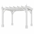 Pergola 300 x 300 x 240 cm en bois blanc - structure ajourée pour jardin