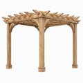 Pergola de jardin 300 x 300 x 250 cm en bois naturel style rustique